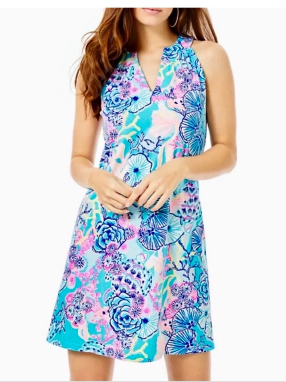 Lilly Pulitzer Shift Dress Ross Bali Blue sz Med combo 2 items for 25% discount
